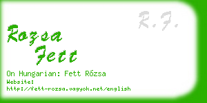 rozsa fett business card